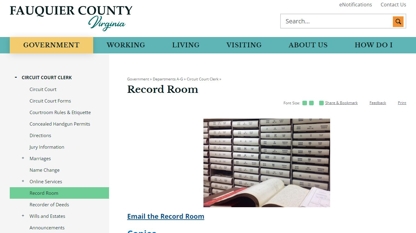 Record Room | Fauquier County, VA